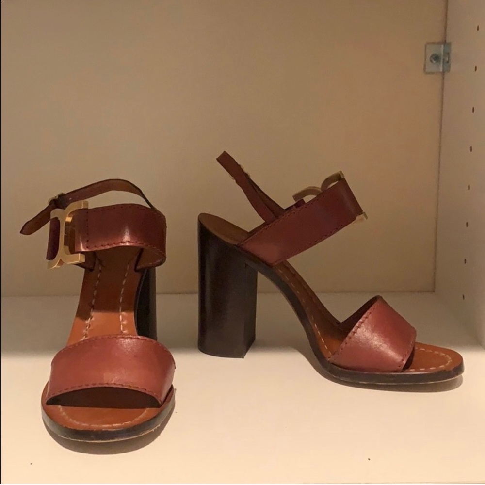 Chloe Leather Sandal Heel